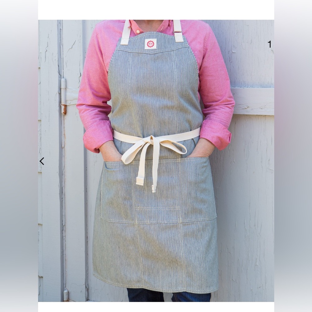 NWT Raw Materials Design Striped Full Length Apron
